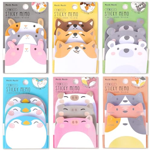 Amazon.co.jp: AUGSHYO かわいい 動物 270枚 6柄セット ふせん