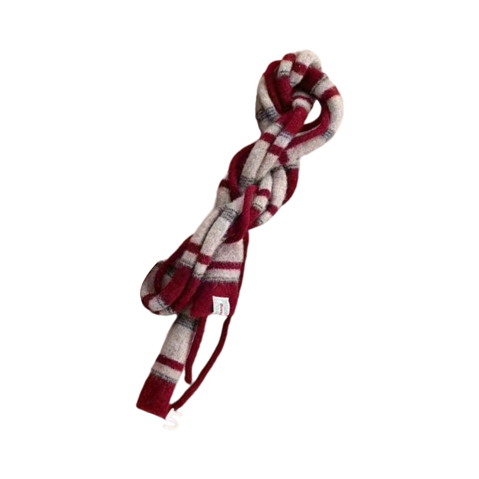 Alloneslife Unisex Red Knit Scarf For Women Long Skinny Belt Necktie Neck Scarf Girls Photo Props Long Neckerchief 2000S Trend(Red)