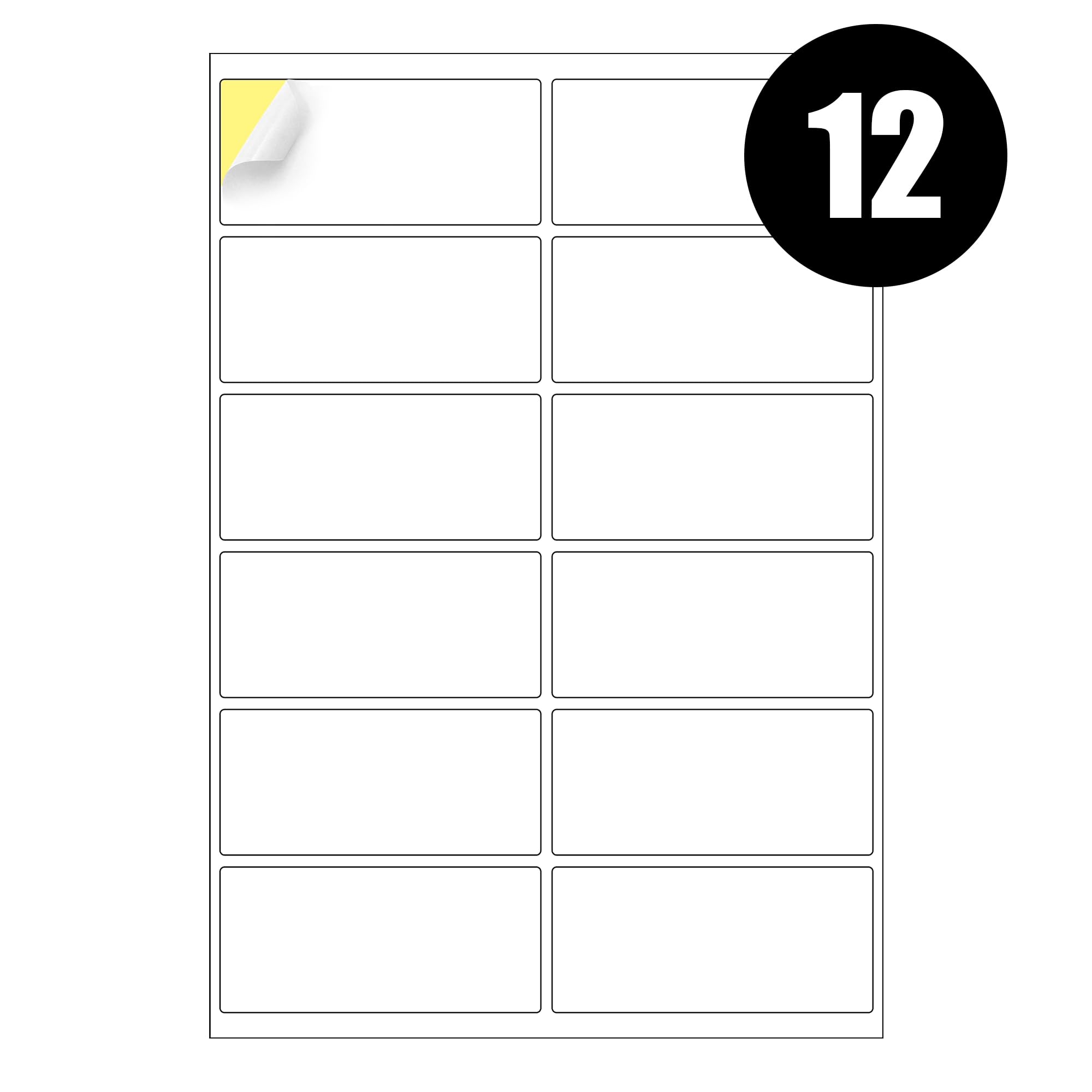12 Address Labels Per A4 Sheet, 50 Sheets Label, Self Adhesive Mailing Printer Shipping Label for Inkjet and Laser Printers, Printable Sticky Sheet Sticker [JAM Free]