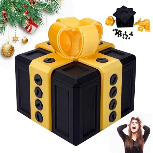 Nervige Geschenk Box Witzige Scherzboxen 8cm 3D-Gedruckte Lustige Geschenke Zum Geburtstag Und Zu Weihnachten 3D-Gedruckte Geschenkbox Geld Rätselbox Mit Schrauben Für Ostern Valentinstag