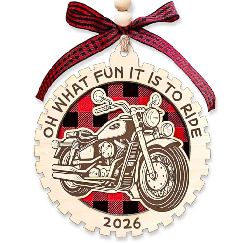 Motorcycle Christmas Ornament 2026, Wooden Motorcycle Ornaments for Christmas Tree Decor, Cool Ornaments for Men, Unique Ornament - Motocross Gifts for Men