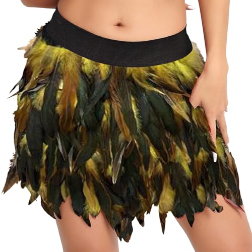 Costumes de carnaval pour femme avec jupe courte en plumes