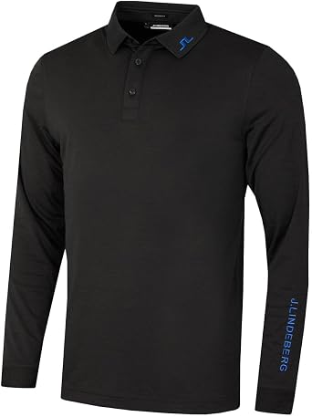 J.Lindeberg Mens Tour Tech Long Sleeve Stretch Golf Polo Shirt