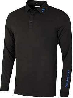 J.Lindeberg Men's Tour Tech Long Sleeve Stretch Golf Polo Shirt