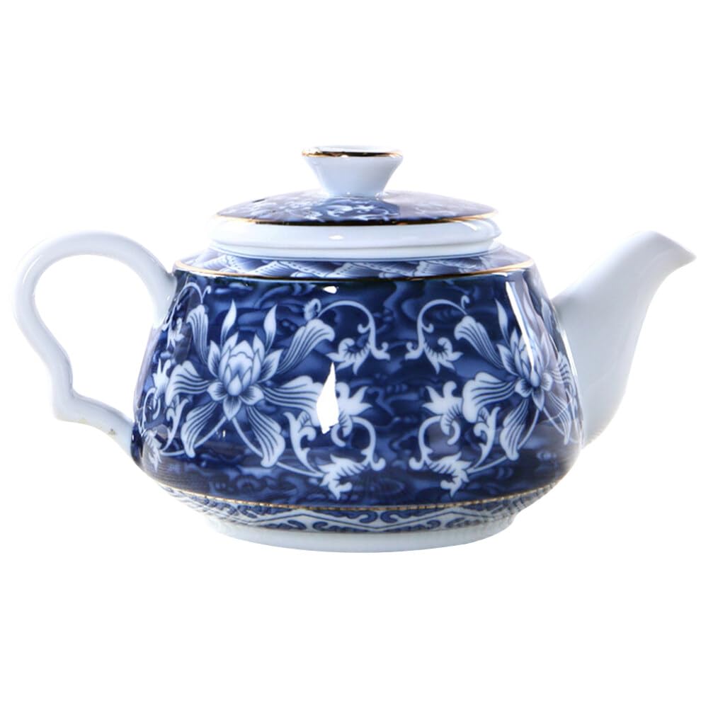 Teteras, Tetera Azul Y Porcelana Tetera De Cerámica con Asa Tetera Tetera De Cerámica Olla De Caldo Tetera Portátil Tetera Casera Tetera China Tetera De Escritorio Decora,