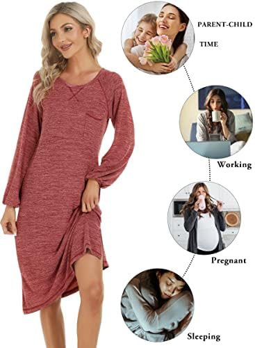 Lovasy Nightdresses for Women UK Long Sleeve Women's Nightdresses