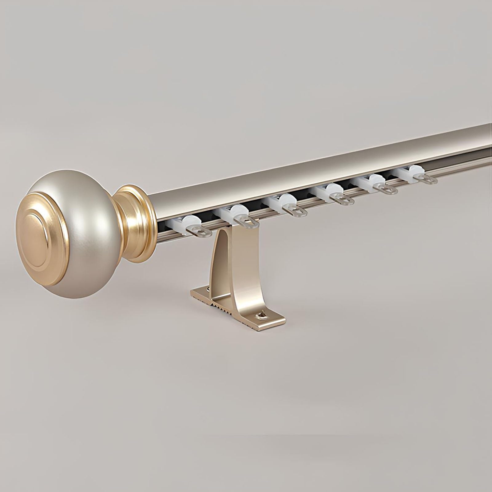 Rail de rideau de plafond pliable et coulissant avec roulettes silencieuses pour salon et chambre