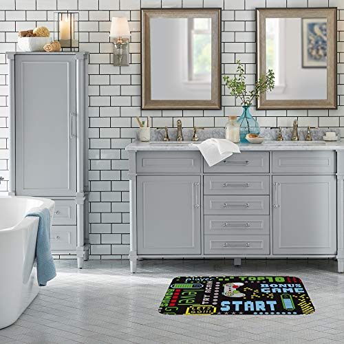 Tapis de bain antidérapant lavable en machine en microfibre - 4