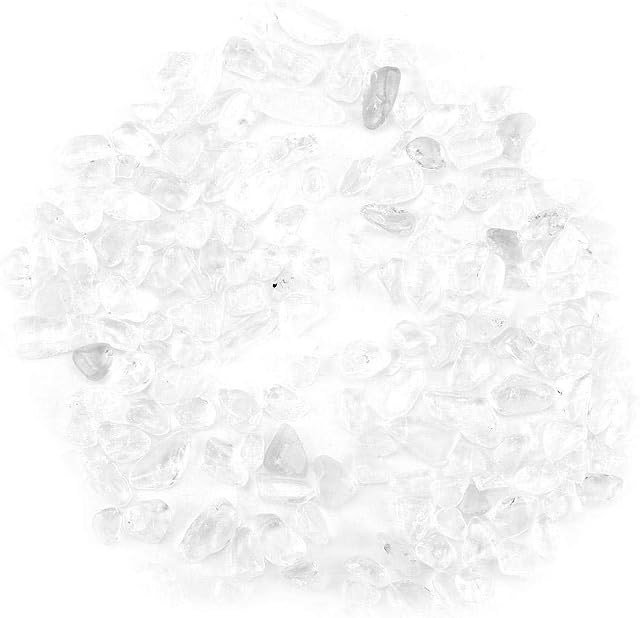 Fdit Natural Tumbled Stone Clear Quartz Tumbled Stone Chips Crushed Natural Crystal Quartz Pieces Home Decoration(White)