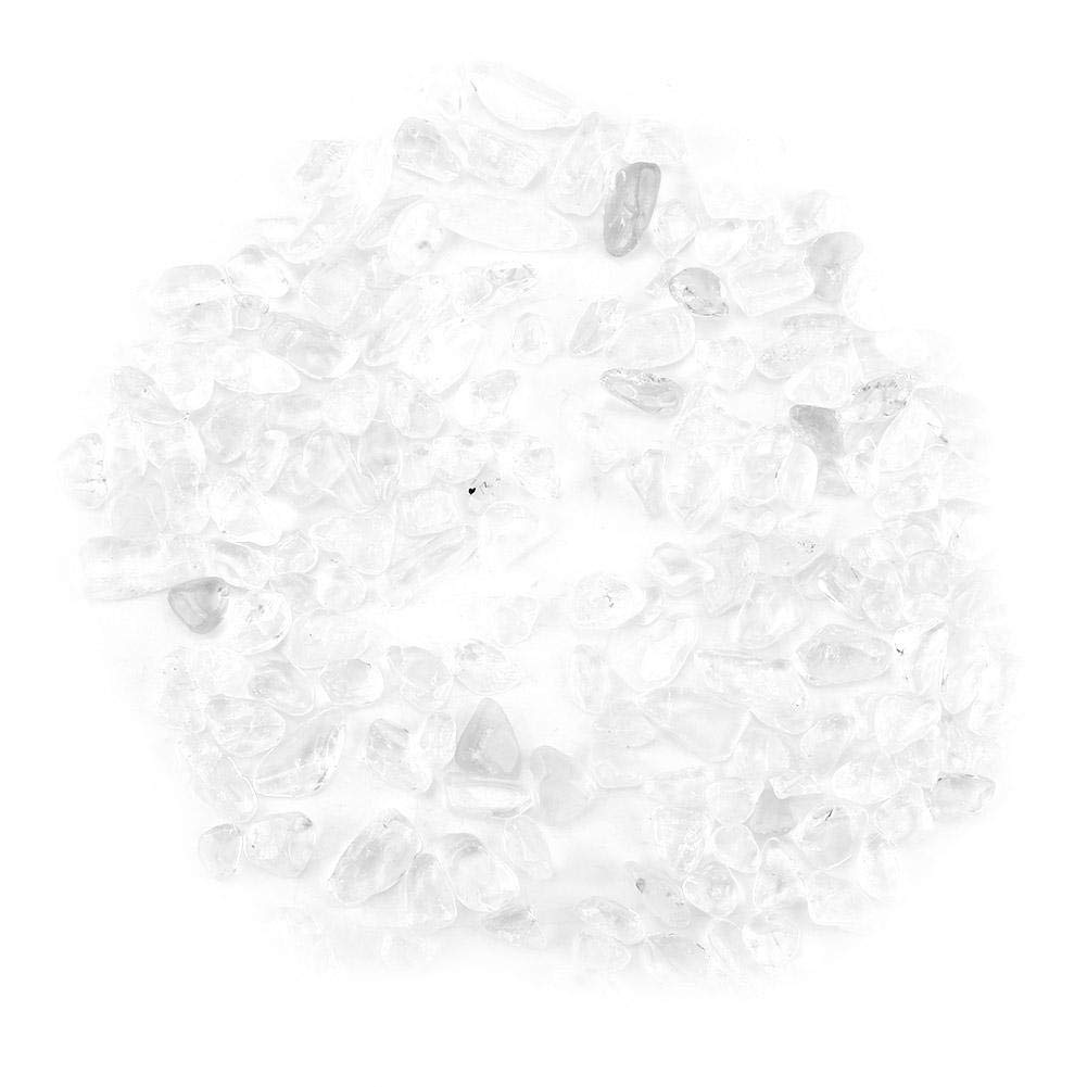 Wifehelper Tumbled Stone Chips Crushed Natural Crystal Quartz Small Crystal Tumble Gemstone 100g Bundle Bags(White)