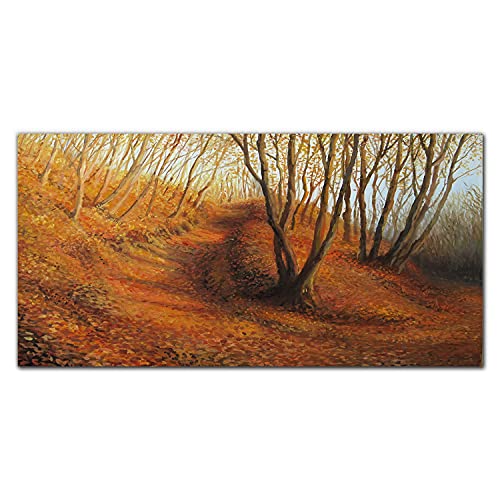 Décoration murale forêt d'automne en verre pour sublimer le salon