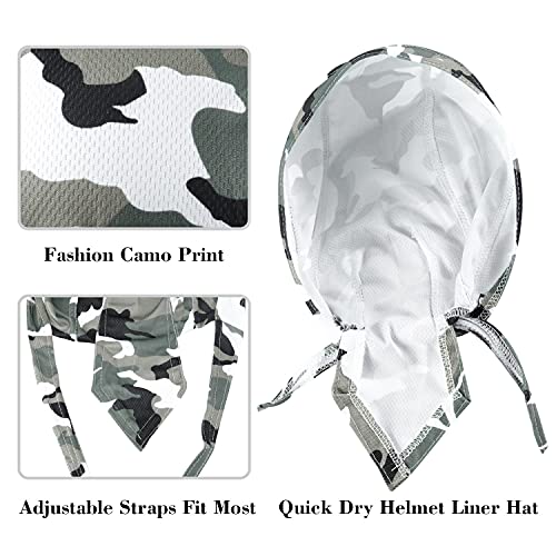 Image of DOCILA 3 Pcs Do Rags for Men Skull Cap Bandana Hat Breathable Helmet Linner Beanie