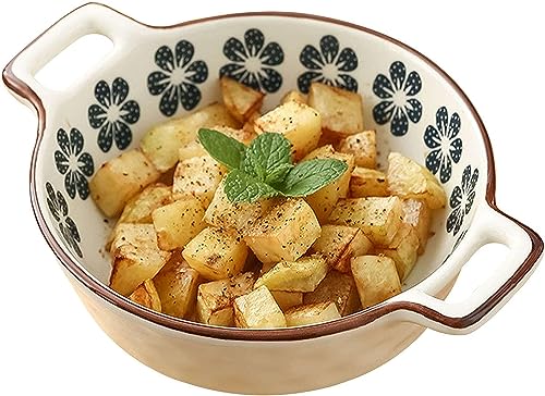 EQEQE Keramik Suppen-Müsli-Schale mit Griff