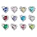Birthstone Charm 925 Sterling Silver Birthday Charm Love Charm Heart Charm Anniversary Charm Flower Charm Christmas Charm for Pandora Charm Bracelet (December)