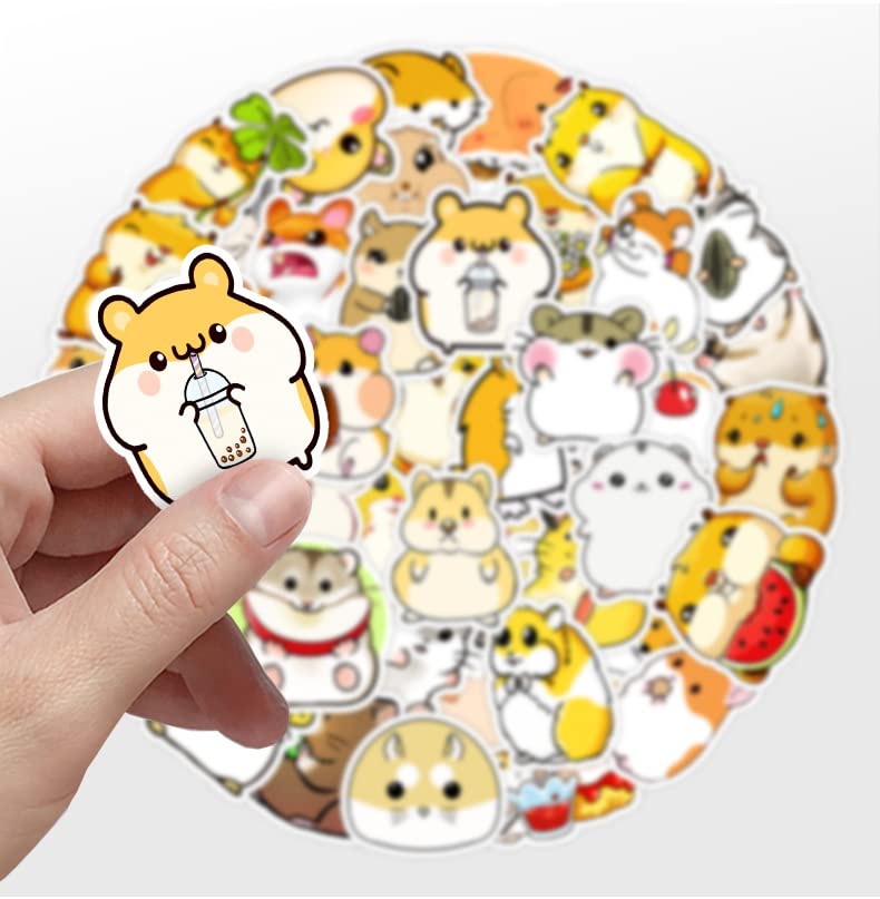 50PCS Hamster Stickers for Journal Notebook Water Bottle Laptop Phone Case Scrapbook Computer Skateboard Helmet Guitar Car Luggage,Cute Animal Decals Gift Decoration Kids Teens Adults - Image 4
