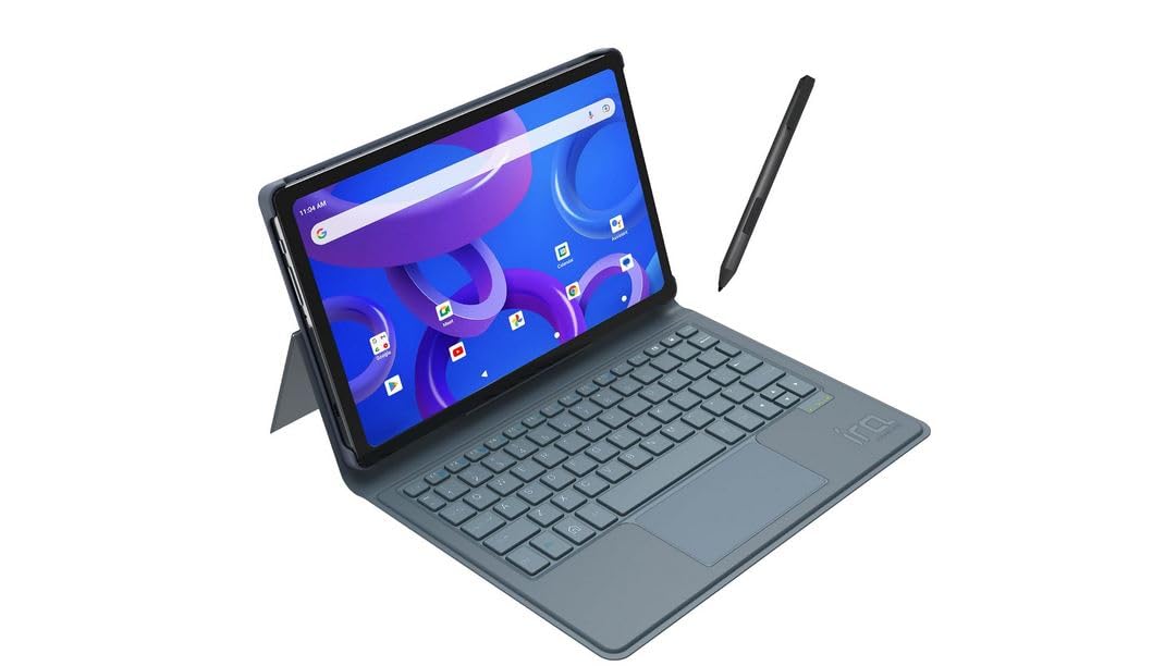 Wishtel IRA Duo Pro 10.4" Tablet + Keyboard + Stylus Pen|6GB RAM 64GB ROM|Wi-Fi + 4G Volte|Dual SIM|8000mAh Battery|2Ghz Octa-Core Processor|Included Accessories (Flip-Cover,OTG Cable, Earphone),Black