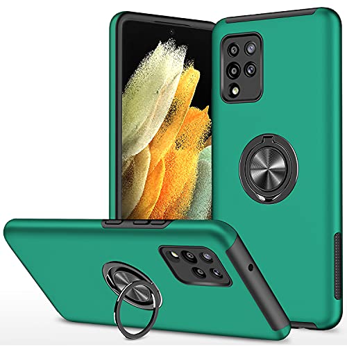 Image of Galaxy A42 5G Case for Samsung A42 Case Military Grade Shockproof Built-in Ring Holder Kickstand Car Mount Armor Heavy Duty Protective Case for Galaxy A42 Phone Case (Dark Green)