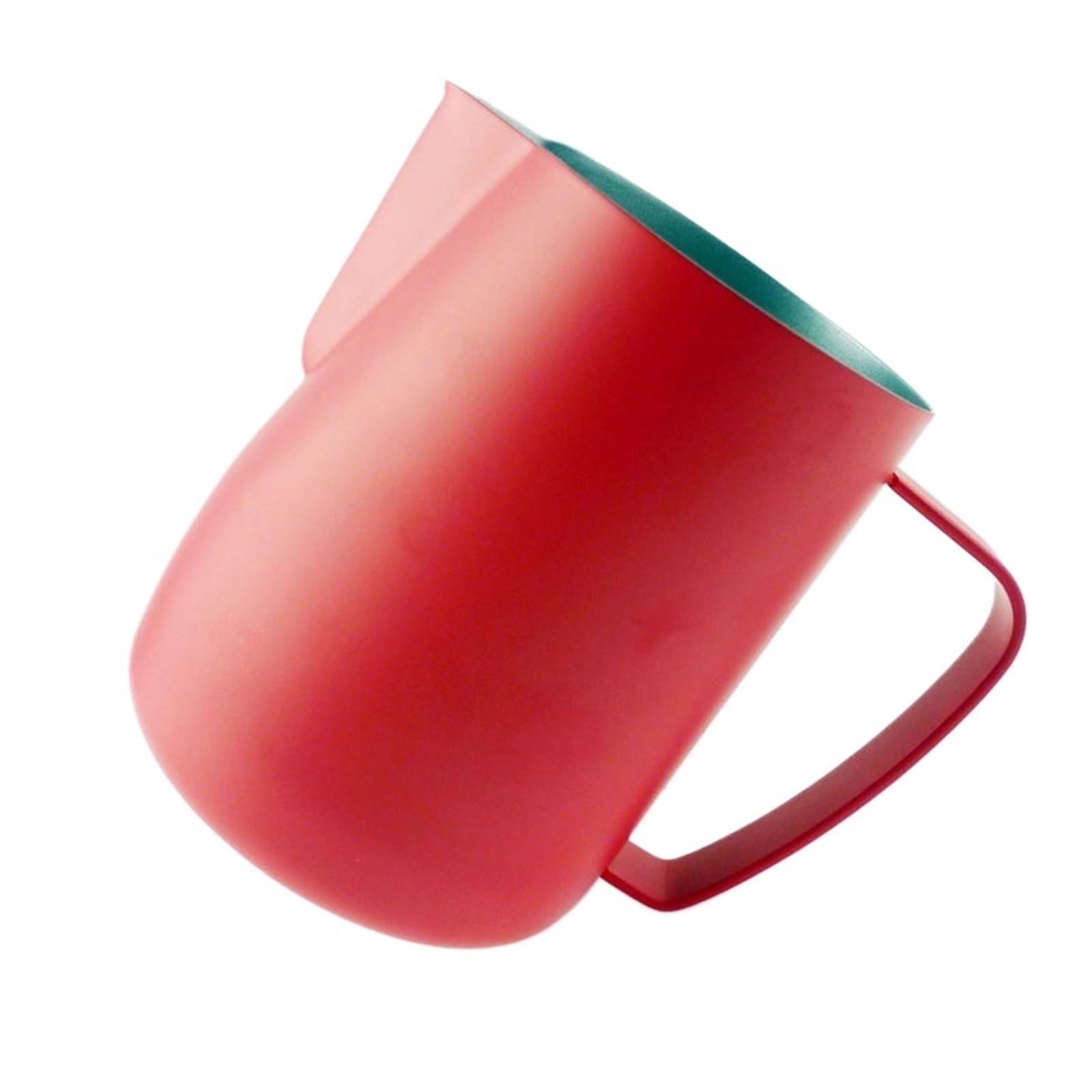 Jarra de espuma de café con leche humeante, jarra de leche antiadherente de acero inoxidable, taza de flores perfecta for arte de café con leche, 2 uds.(Red,350ml)