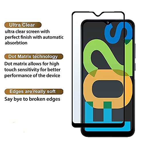 Image of Screen Protector for Samsung Galaxy F02s | A02s | M02s (Black) Tempered Glass Edge-to-Edge 6D Screen Guard With Installation Kit