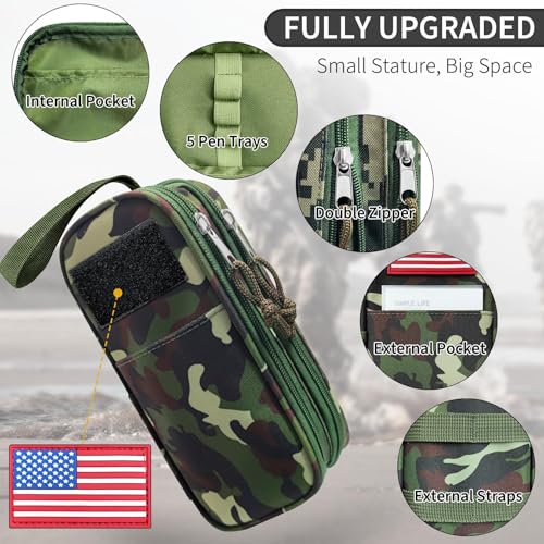 Image of Tactica Pencil Case for Boys,Large Boys Pencil Pouch with Zipper Compartments, Big Capacity Pen Box Pen Bag Organizer for School College Office Kids Teen Boy Men Adult