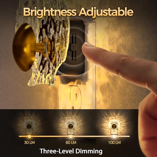 Image of DORESshop LED Night Light Plug in, [2 Pack] Night Lights Plug into Wall | Dusk-to-Dawn Sensor, 3000K Soft White, 0-100LM Adjustable Brightness, Dimmable Nightlights for Adults, Bathroom, Hallway