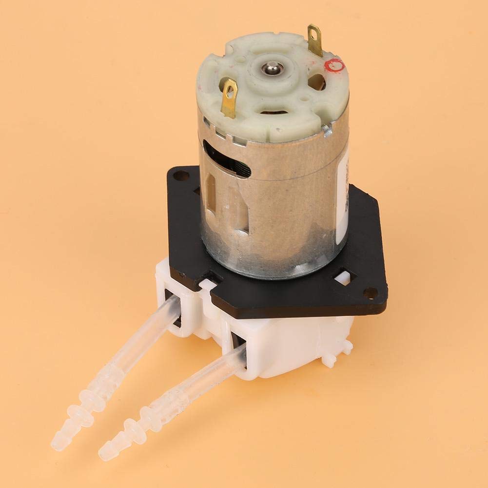 12 V Dc Mikrodozująca Pompa Perystaltyczna Głowica Dozująca Samozasysająca Perystaltyczna Pompa Cieczy (Diy) 2 * 4 Probówki Do Analizy Chemicznej W Laboratorium Akwariowym (Biała)