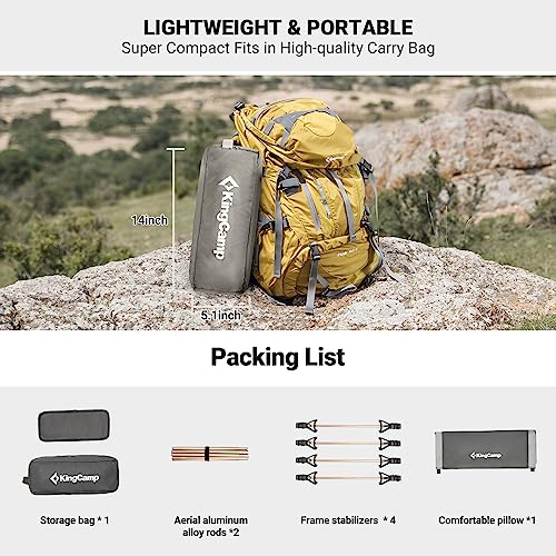 Kingcamp Cot, 74.8''X23.6''X4.72'', Lightgrey #TOP3