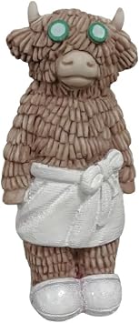 Highland Cow Statue Funny Stylish Bathing Cow Resin Figurines