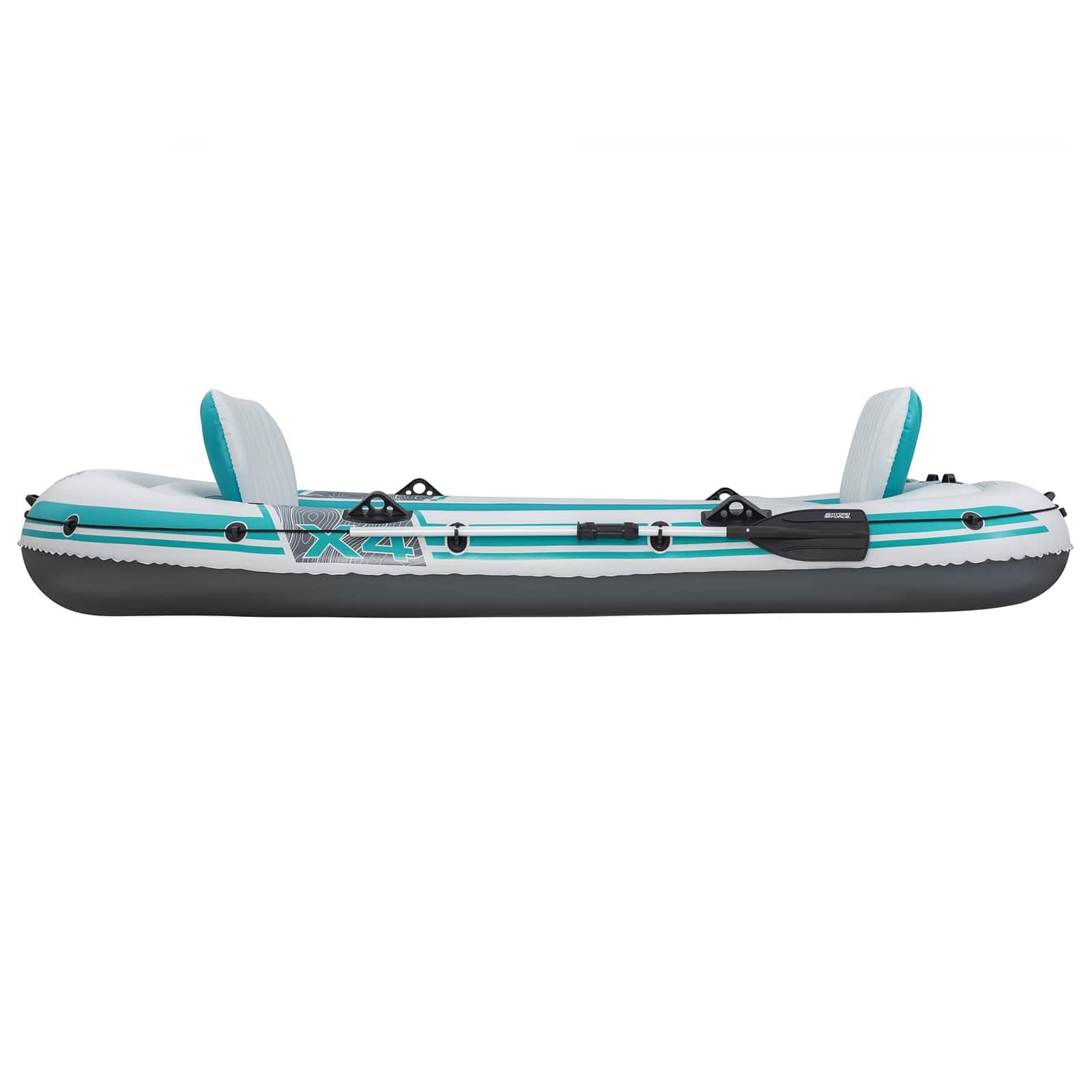 Bateau Gonflable Gris Blanc 3,15 x 1,65 m PVC Robuste avec rames en Aluminium, Pompe à Main, Sac de Transport, Supports de Canne, œillets de Moteur, capacité 500 kg