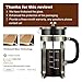 TAIKER French Press Coffee/Tea Maker(34 oz,8 cups) Heat Resistant Glass Stainless Steel Frame with Stirring Spoon,Clean Brush & 2 Filter Screens （Bronze）