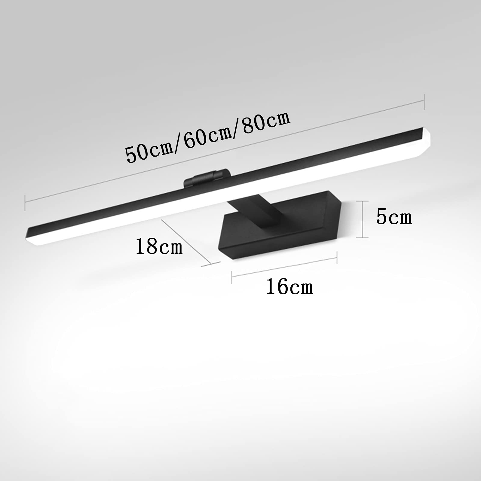 Luce Notturna a LED per Specchio da toeletta, Frontale, IP44, Impermeabile, per Bagno, Applique da Parete, per Trucco, Lampada da Bagno Singola (50 cm, Bianco)