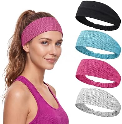Cooling Headbands for Women – Instant Dual‑Layer Non‑Slip Sweatbands, Moisture‑Wicking for Running,...