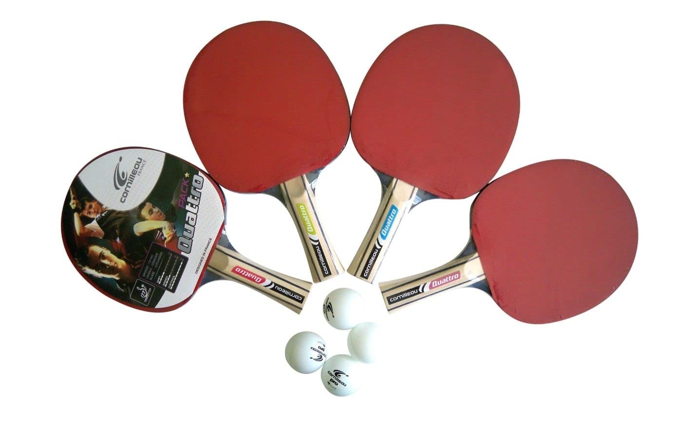Cornilleau Sport Pack Quattro ITTF Onaylı Masa Tenisi 4 Raket + 4 Top Set