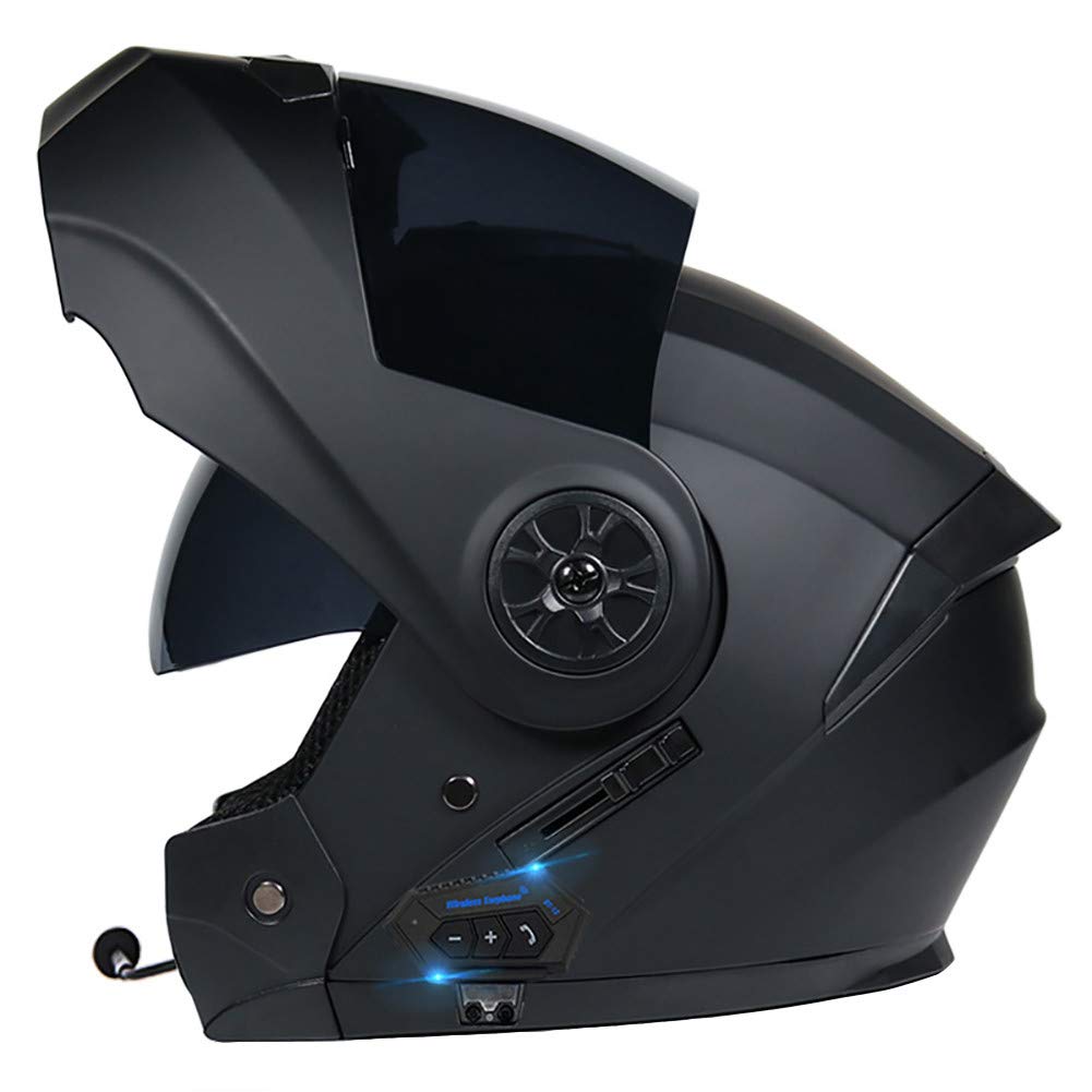 DYOYO Bluetooth Flip Up Front Motorbike Motorcycle Helmet with Double Visor Anti-fog ECE Approved Racing Crash Helmets for Adult 55~62CM