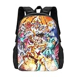 JUSDATES Canvas Backpack Saint Anime Seiya Couple Backpacks Cartoon Bags Lightweight Daypack for Travel Office Unisex