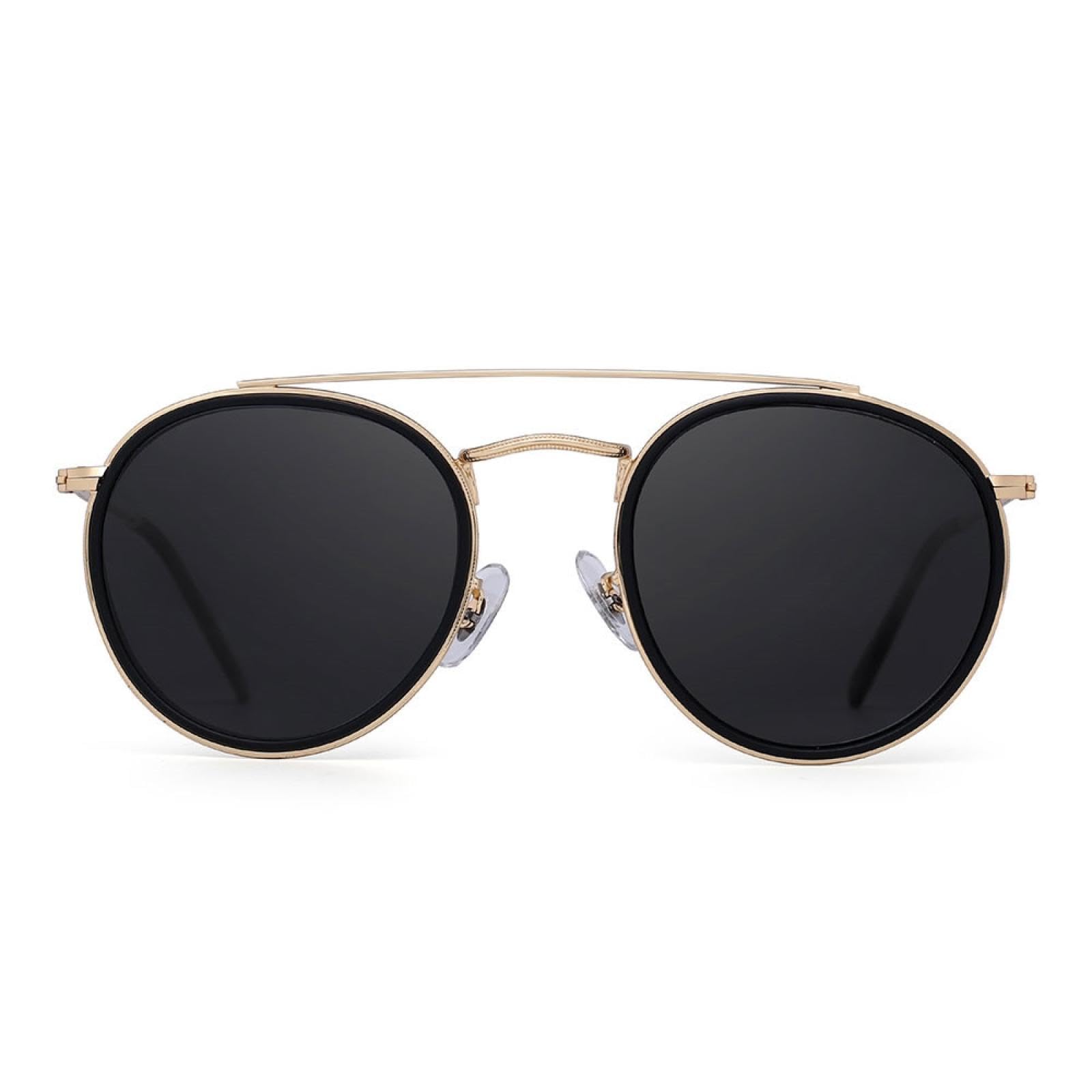 Gafas de sol con protección UV400 | Redondas para hombre y mujer con montura de doble puente | Lentes color caramelo para deportes al aire libre y conducción