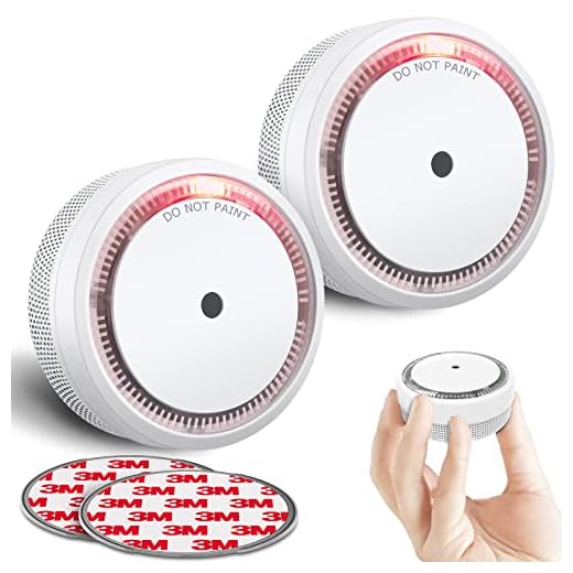 SITERWELL Mini Smoke Detector, Photoelectric Smoke Detector 10 Year Battery, Smoke Detector Battery with Non-Disturb Mode Function, UL Listed, GS522C-A Smoke Alarm (2-Pack)
