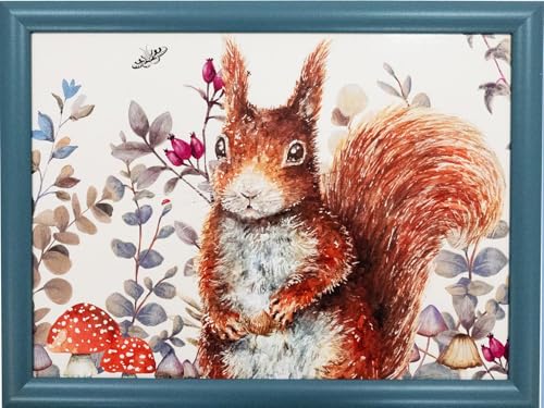 Maison & White Woodland Glade Lap Tray | M&W | Dinner Serving Tray for Snacks & Drinks | Cushioned Laptray | Bean Bag Padded Gift | Squirrel