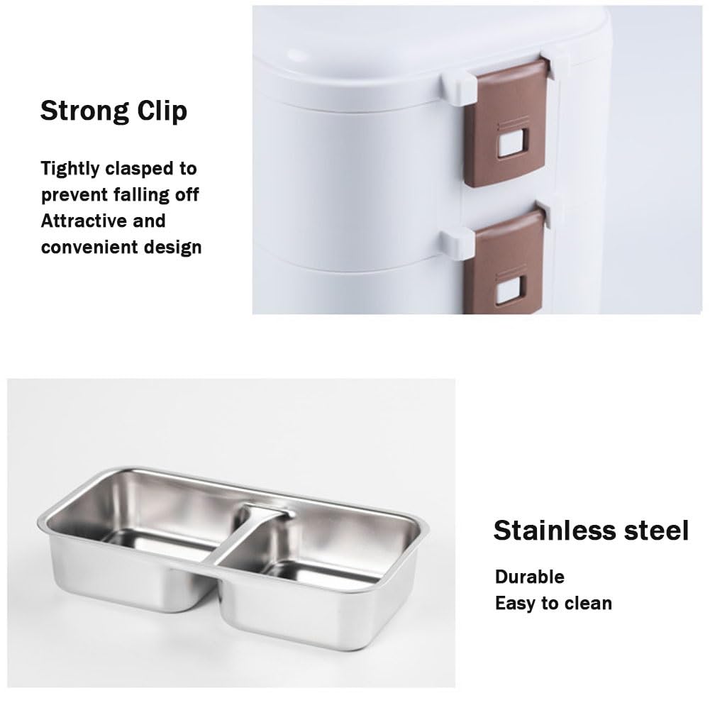 Fiambrera térmica de Acero Inoxidable, Fiambrera térmica para Almuerzo, Fiambrera portátil para Calentar Alimentos, Adecuada para el Trabajo/la Oficina (un Solo Nivel)