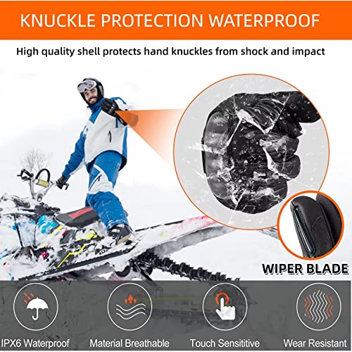 Heated Motorcycle Gloves Rechargeable Electric - Heated Gloves Waterproof For Women And Men Heating Gloves For Motorcycling Skiing Hunting Biking Fishing Golf,Typing,Winter Heating Gloves Touchscreen #TOP4