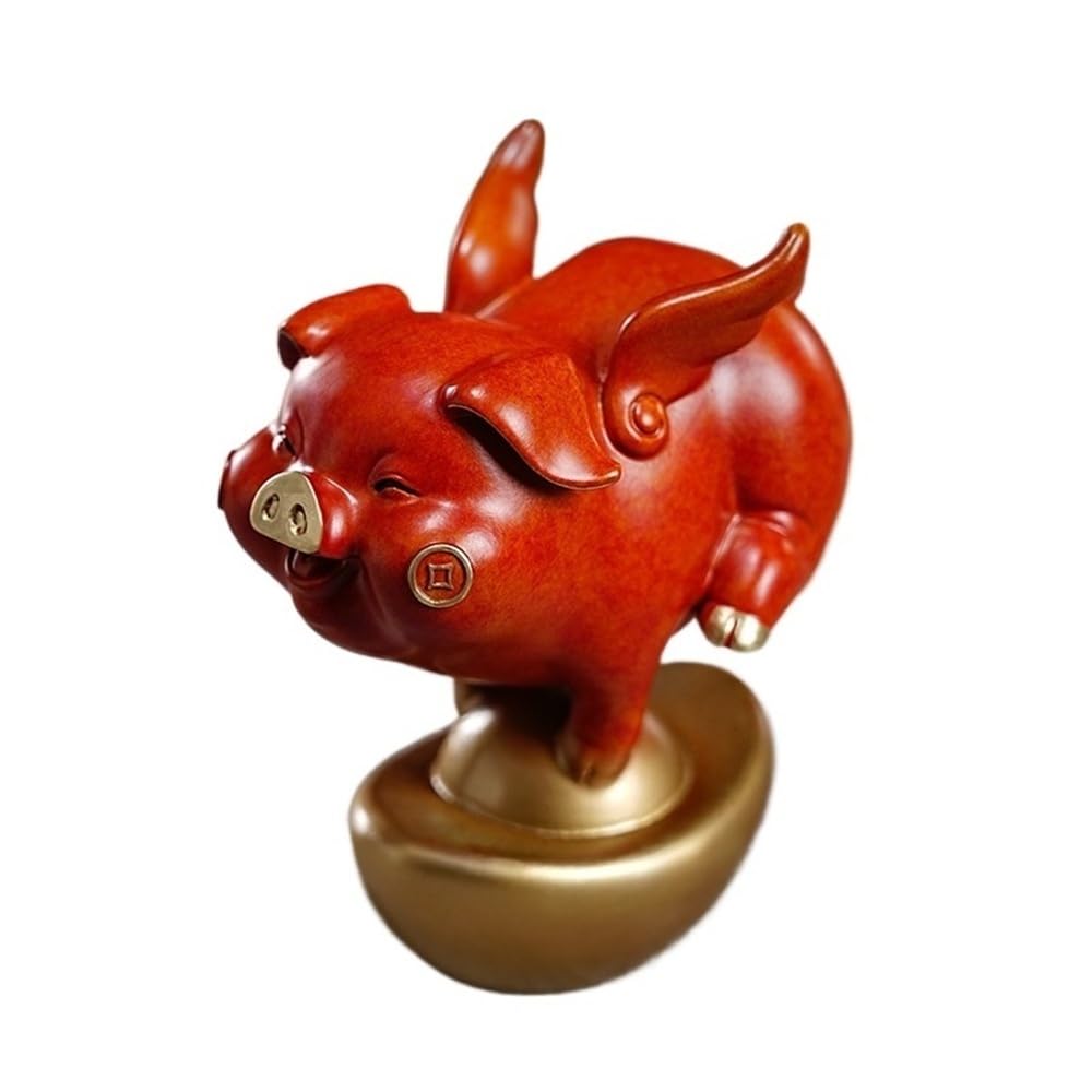 CHICKEN Bronze Living Room Ornaments Home Bronze Sculpture Pig Desktop Ornaments Handicrafts Living Room Handmade Statue Decoration Office Display Cabinet Ornaments to Attract Wealth(B)