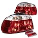 For BMW E38 7-Series 4Dr Pair of Chrome Housing Red Rear Brake+Signal Tail Light