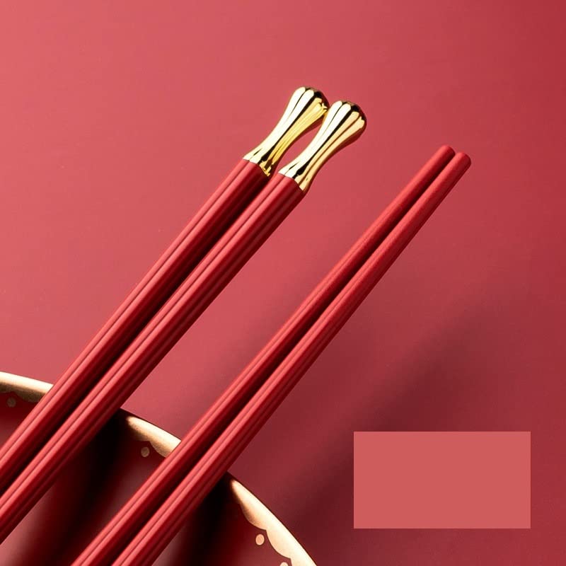 Juego de Palillos Chinos de 10 Pares, palitos de Sushi, Palillos de Metal Reutilizables, vajilla de aleación(Schwarz)