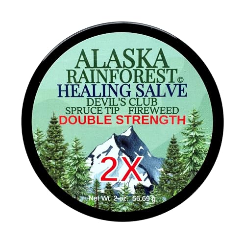Snowy Summit Alaska Rainforest 2X Salve - Salve for Dry Skin & Joint Relief - Natural Super Salve for Soothing Skin with Gentle Aroma - Body & Hand Salve - Muscle Rub with Alaskan Devils Club Oil