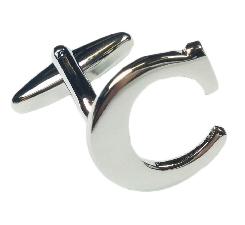 Charles William Men's C Harles William Fashion Single Letter Alphabet Initial Ufflink Formal Business Mix & Match Silver Letter Ufflinks
