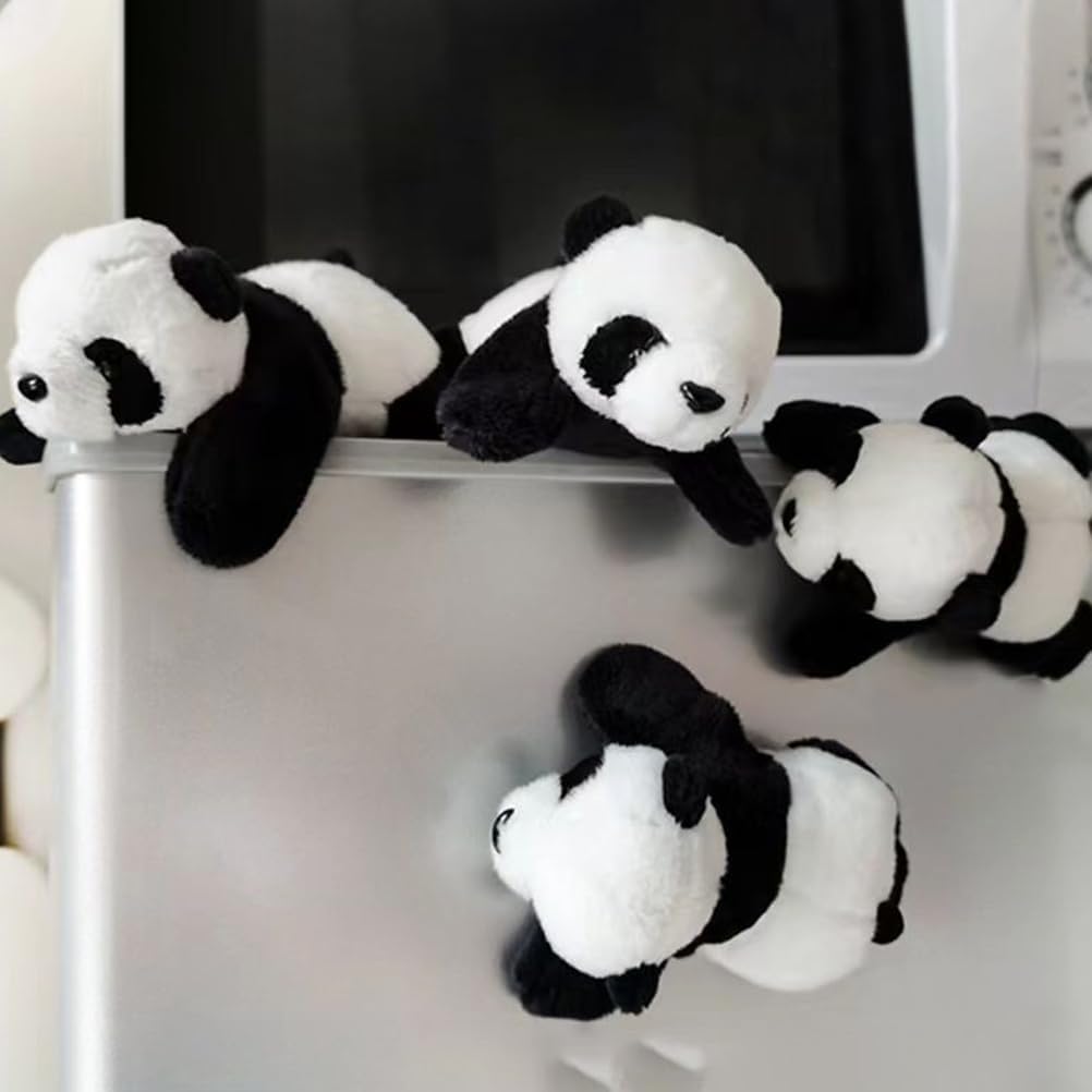Zerodeko 4Pcs Panda Fridge Magnets Cartoon Animal Magnets for Refrigerator Memo Note Holders for Kitchen Fridge Decor for Home Office Housewarming Party Gift image 3