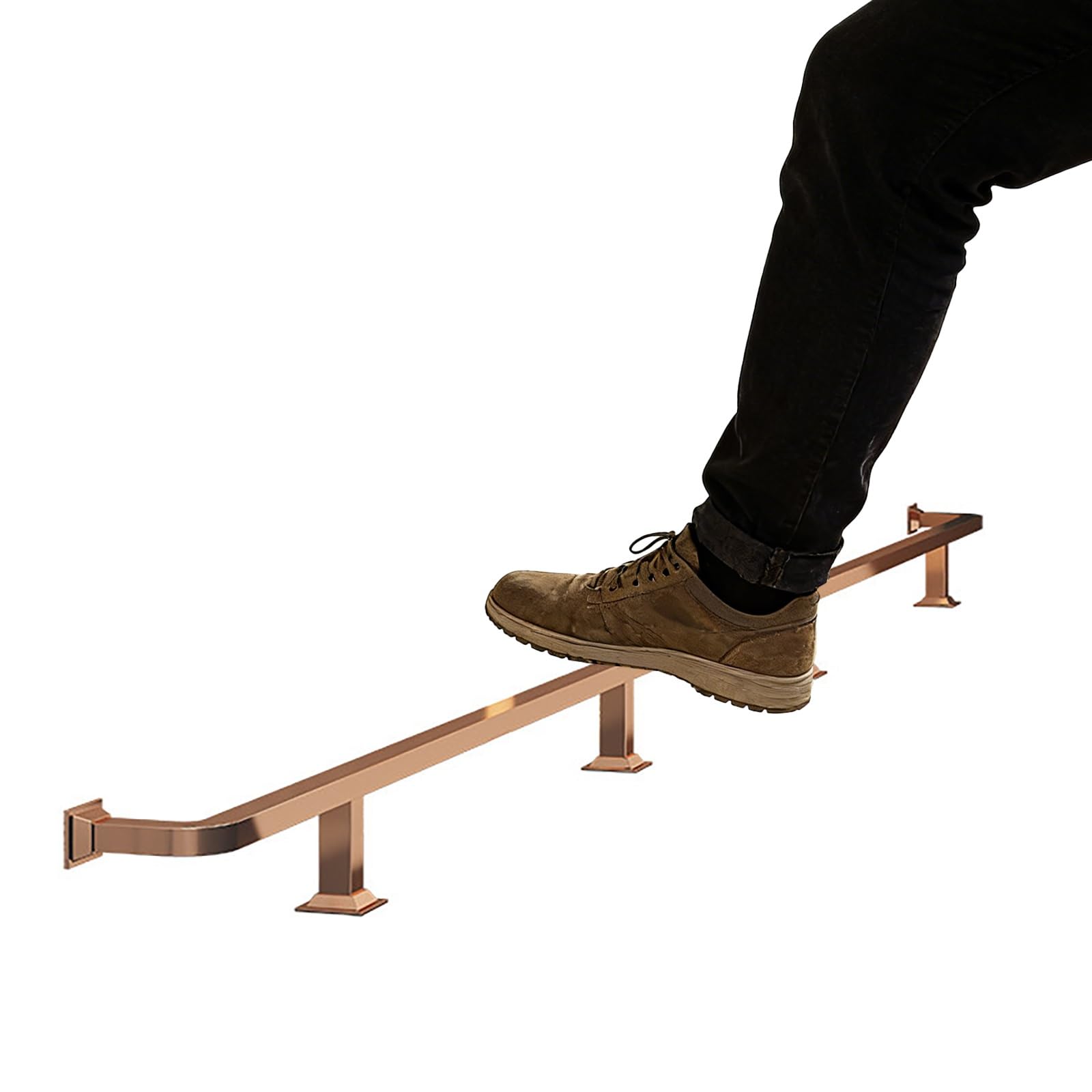 Kit repose-pieds de bar carré en acier inoxydable avec supports de fixation