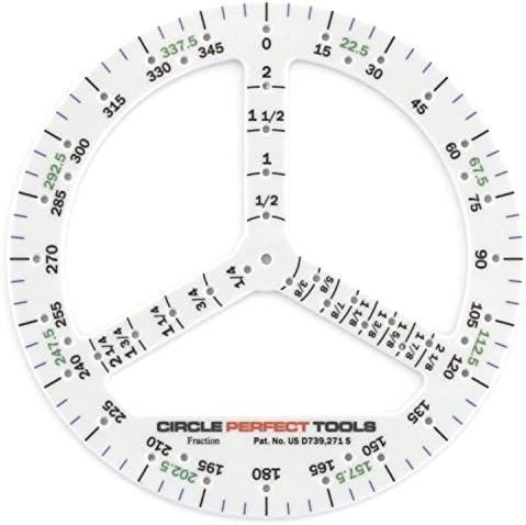 Circle Perfect Tools CPDS-104XSF Extra Small Degree Scale-Compass, Ruler, Protractor, Goniometer (Fractions)