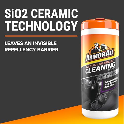 Image of Armor All Ultra Shield + Ceramic Cleaning Wipes by Armor All, Car Interior Cleaner Wipes with Stain-Repelling Technology, 90 Count