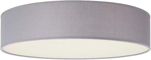 Smartwares Elegante plafondlamp met ledlicht - lampenkap van grijze stof Ø 40 cm - warm licht door gesatineerde afdekking
